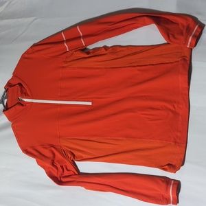 Lululemon Men's Size L Vintage Orange With White Trim Long Sleeve Half Zip